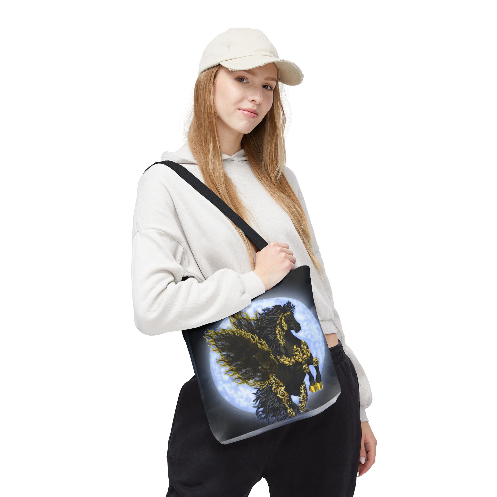 Moonlit Golden Pegasus Tote Bag