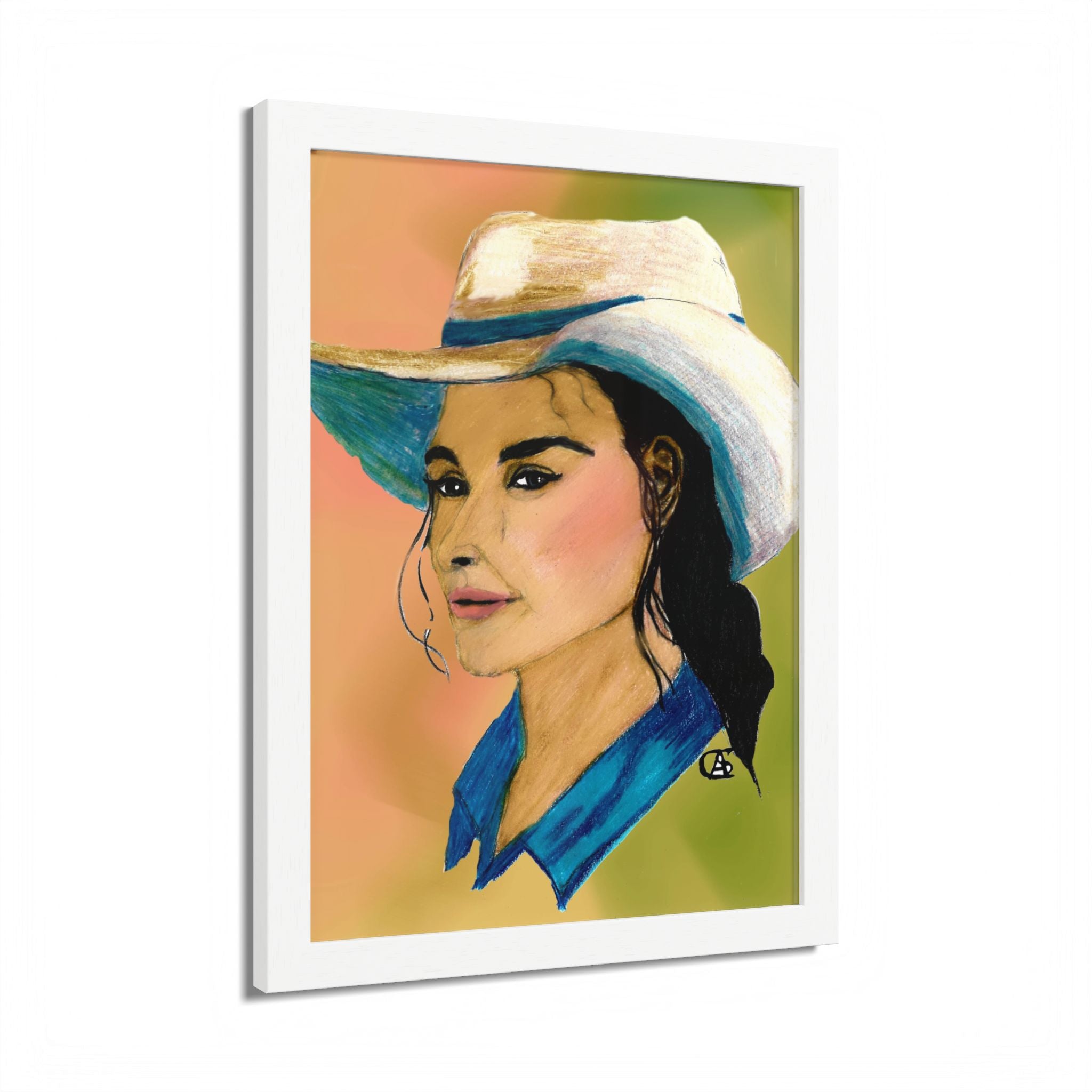 "Hazel' -- Cowgirl Portrait Framed Poster — Colorful Western Wall Art