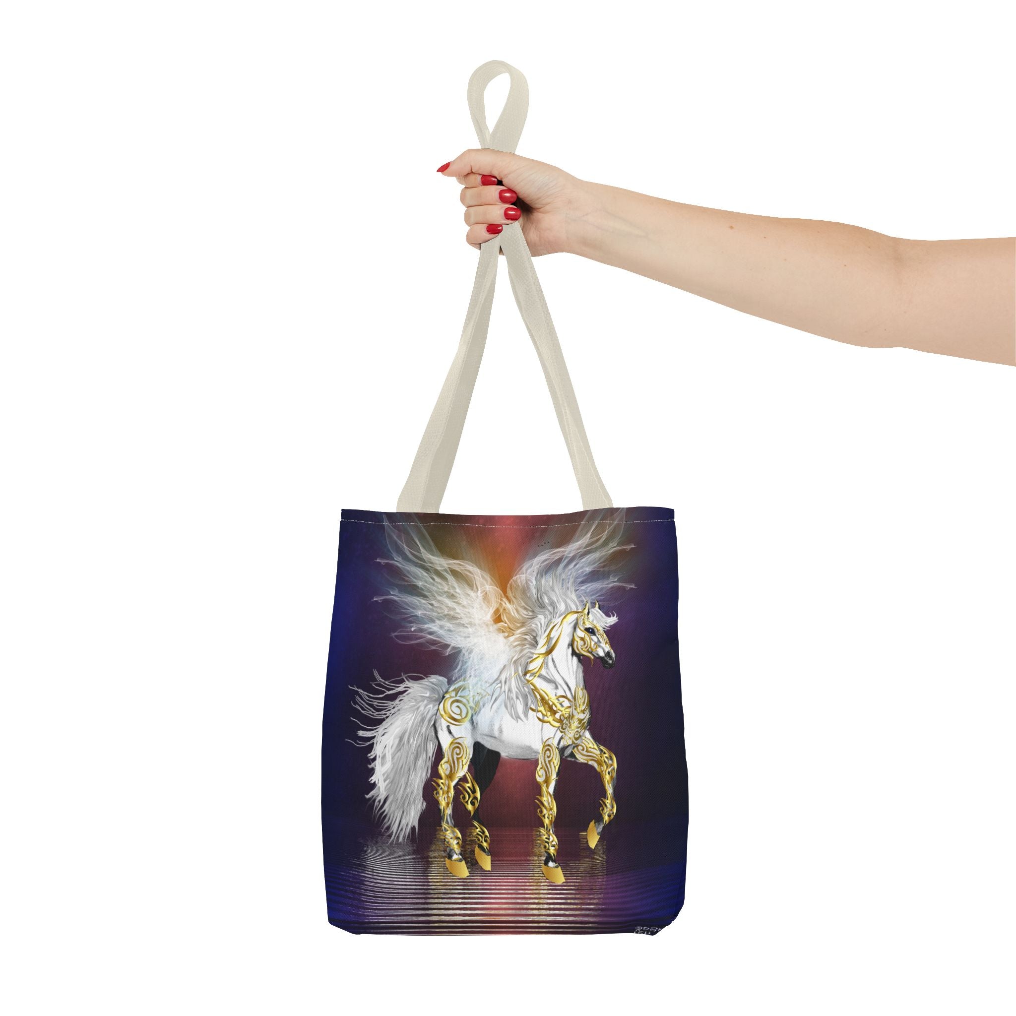 Pegasus Fantasy Tote Bag — Winged Gold-Accented Unicorn Tote