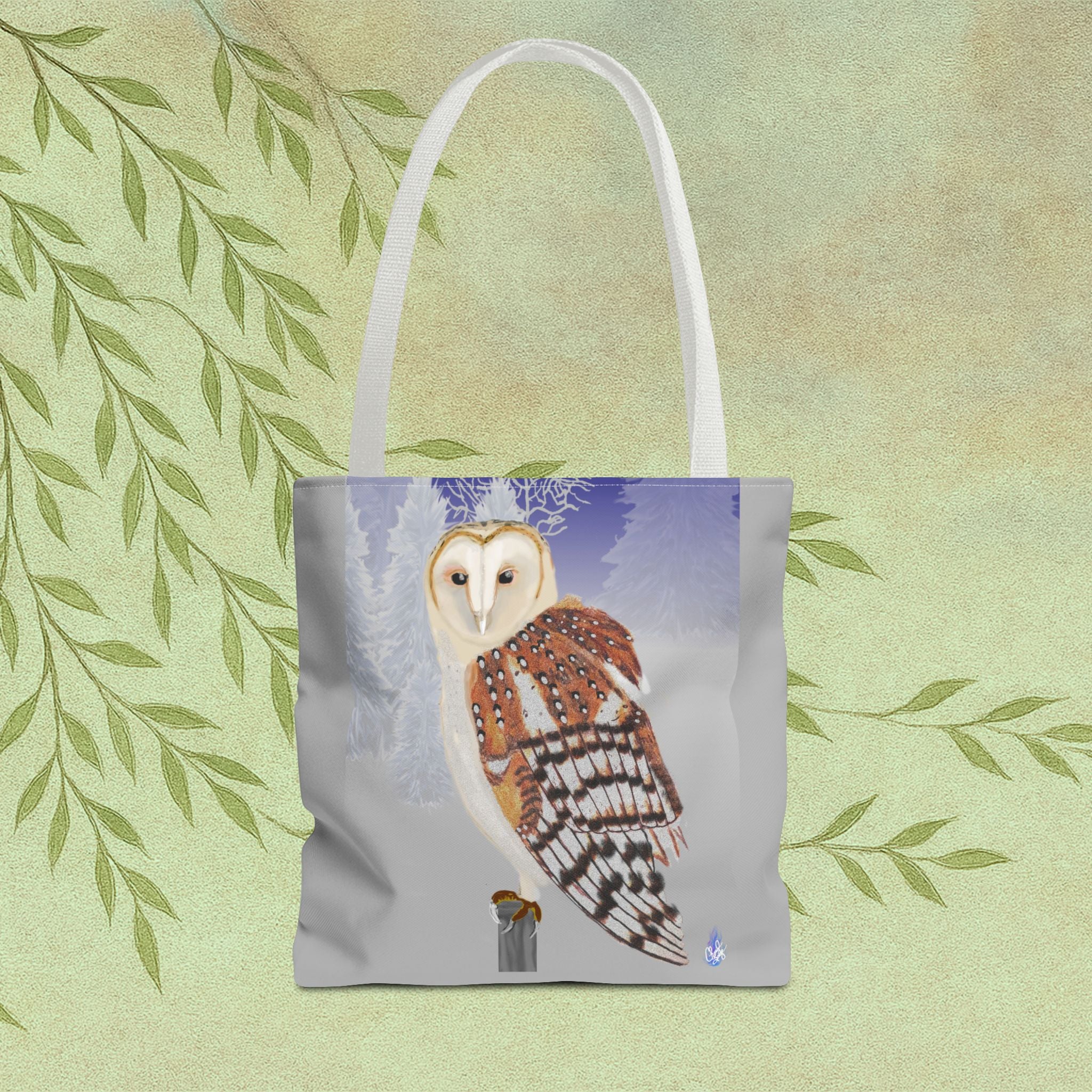 Barn Owl Tote Bag — Illustrated Wildlife Shoulder Tote