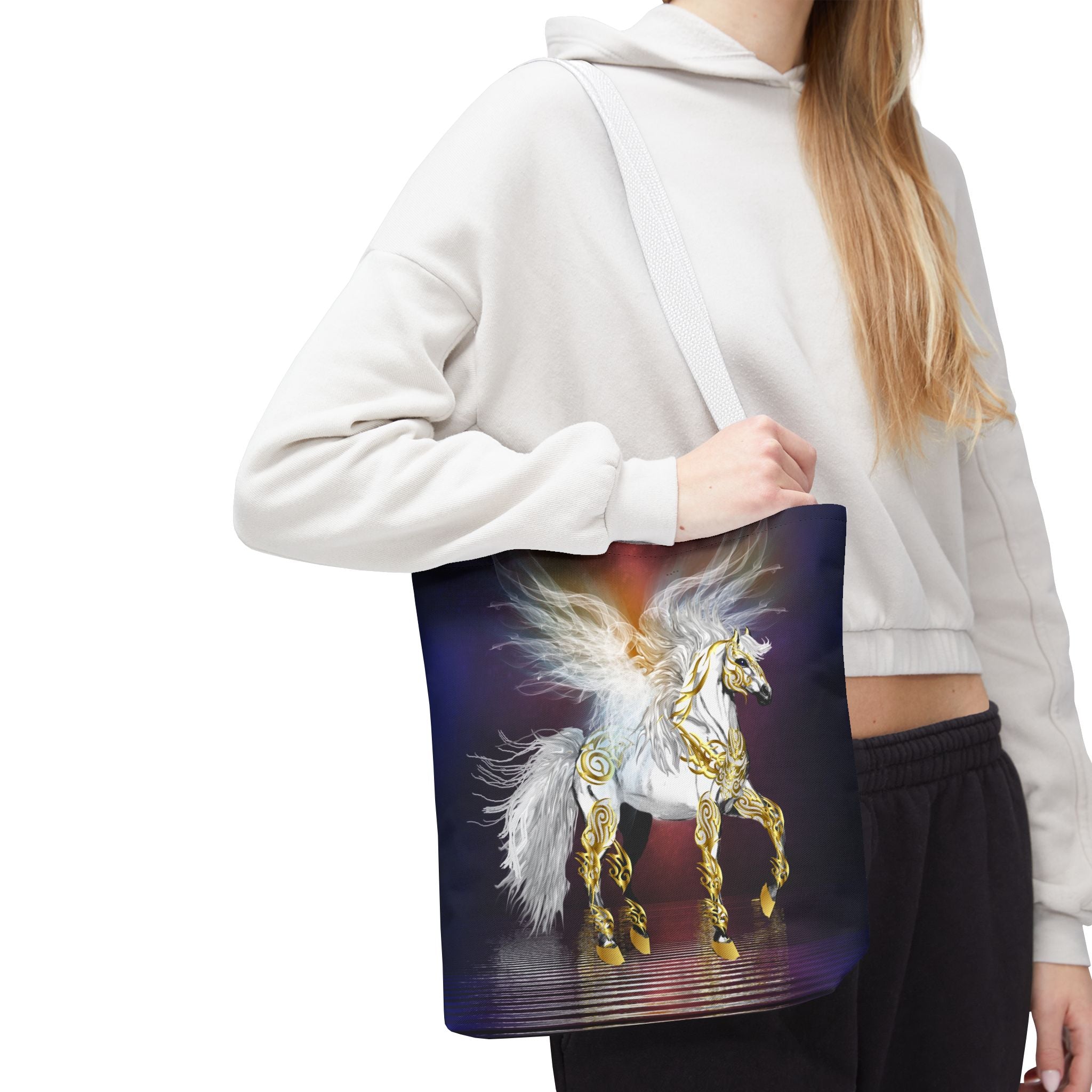 Pegasus Fantasy Tote Bag — Gold-Accented Pegasus Tote