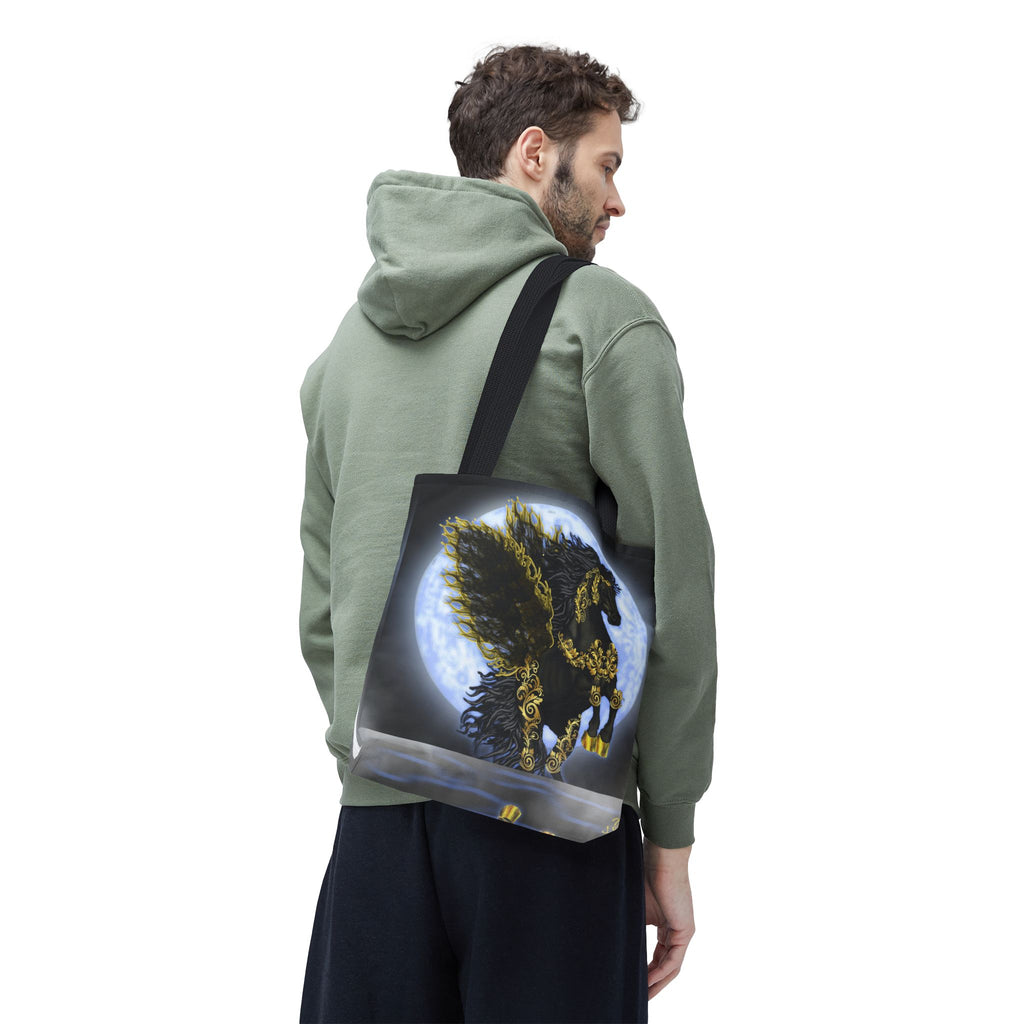 Moonlit Golden Pegasus Tote Bag