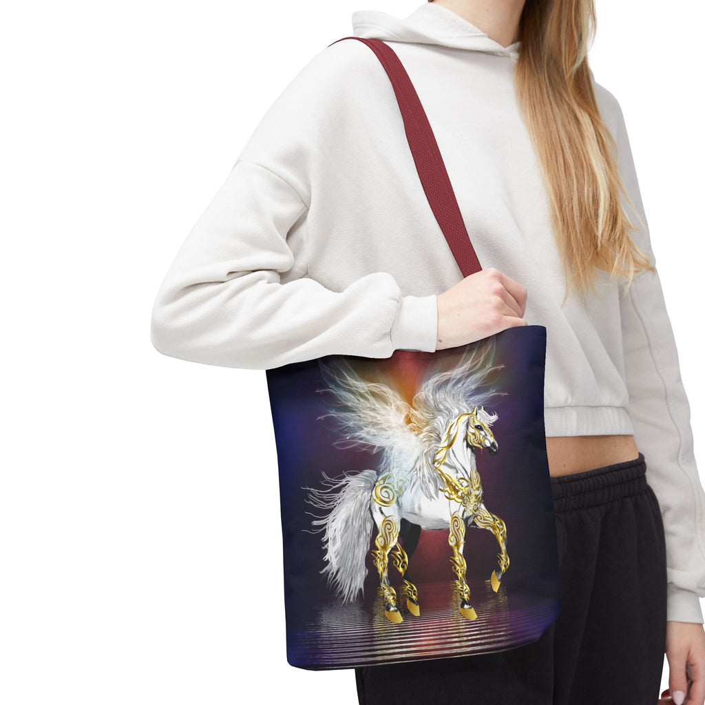 Pegasus Fantasy Tote Bag — Gold-Accented Pegasus Tote