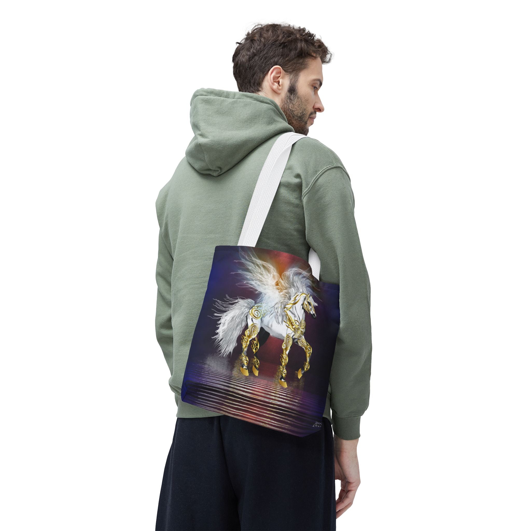 Pegasus Fantasy Tote Bag — Gold-Accented Pegasus Tote