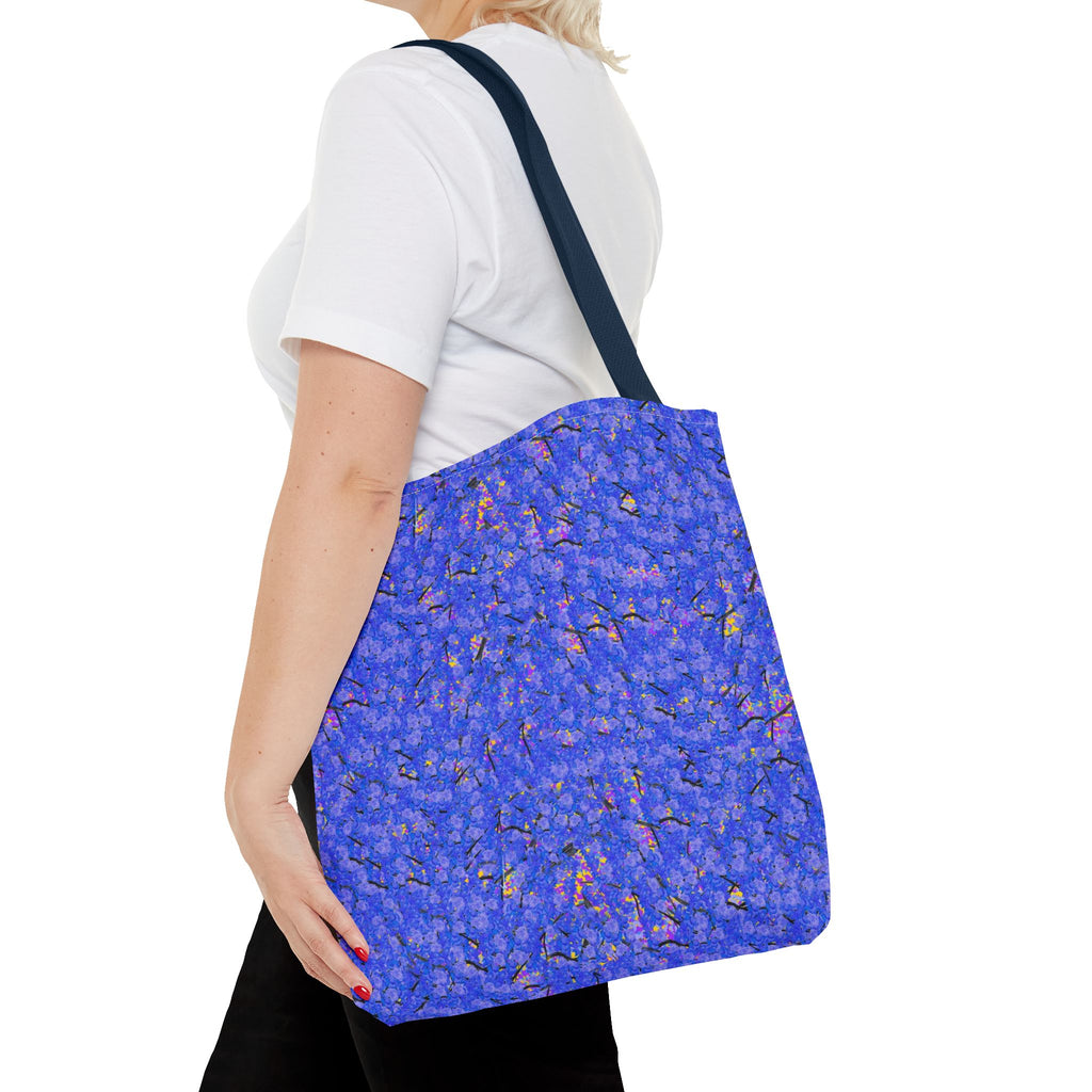 Blue Abstract Texture Tote Bag - Artistic All-Over Print Beach & Market Tote
