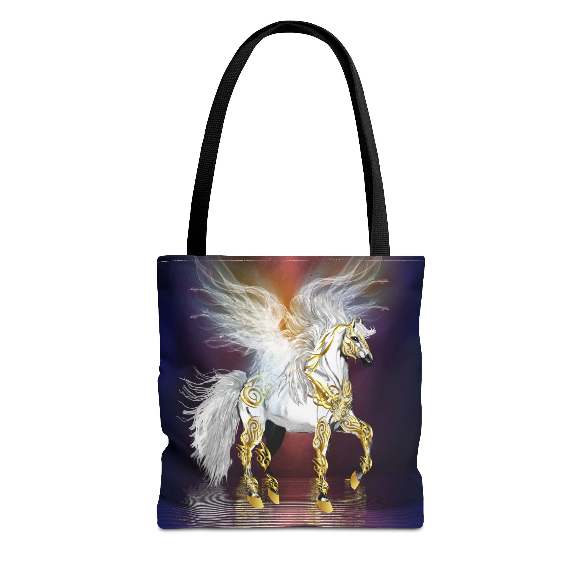 Pegasus Fantasy Tote Bag — Winged Gold-Accented Unicorn Tote