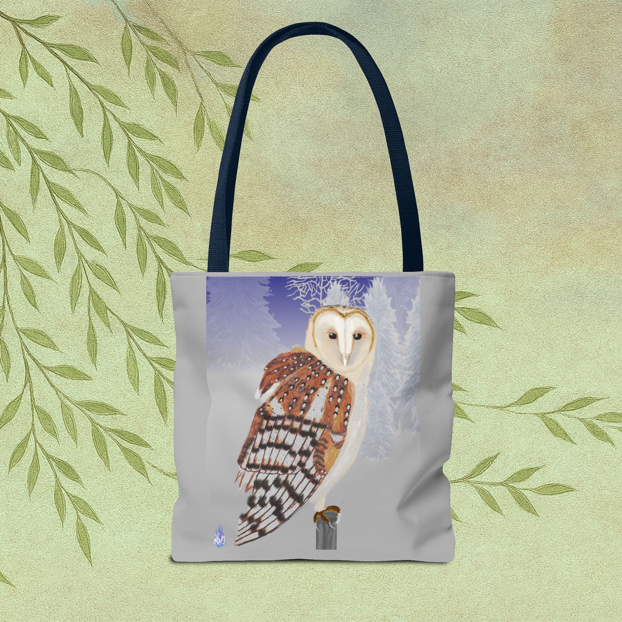 Barn Owl Tote Bag — Illustrated Wildlife Shoulder Tote