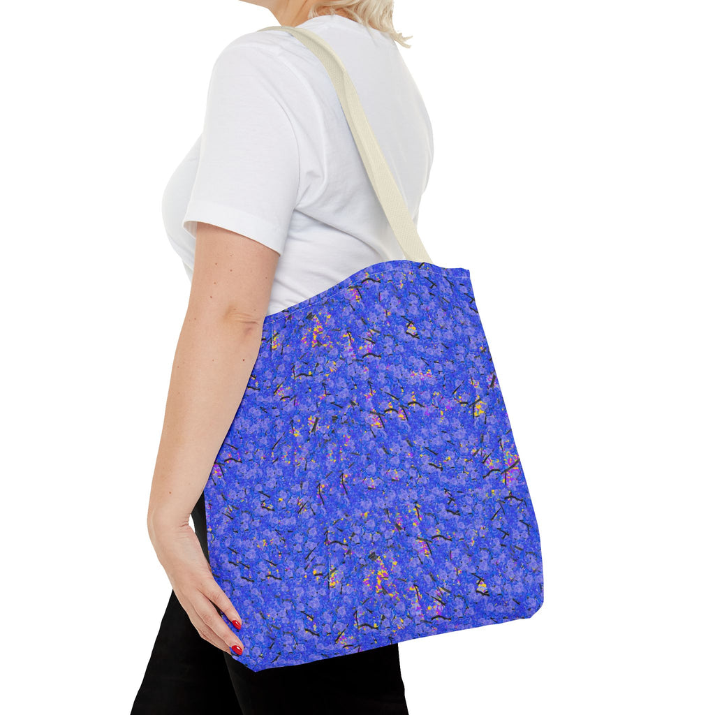 Blue Abstract Texture Tote Bag - Artistic All-Over Print Beach & Market Tote