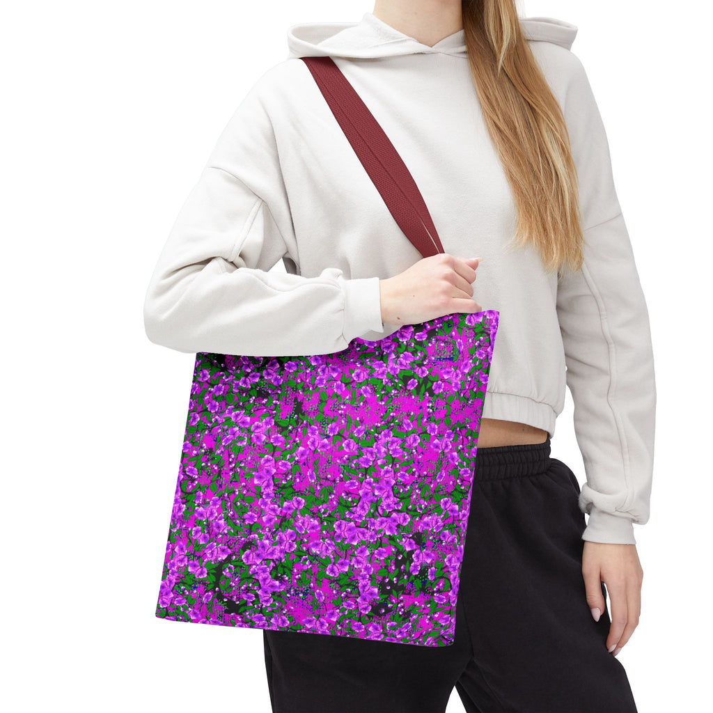Pink Floral Pattern Tote Bag — All-Over-Print Reusable Shopper