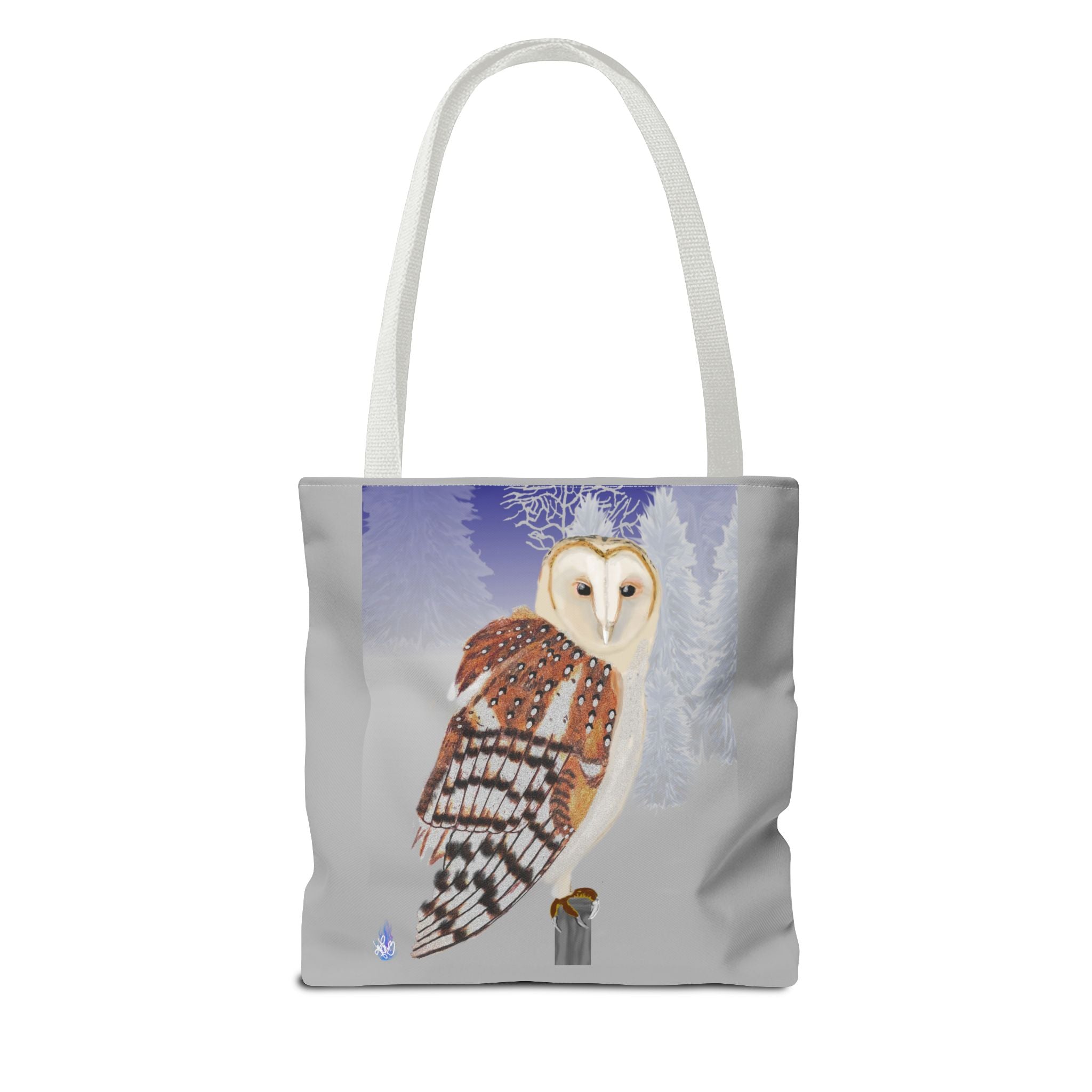 Barn Owl Art Tote Bag — Illustrated Wildlife Shoulder Tote