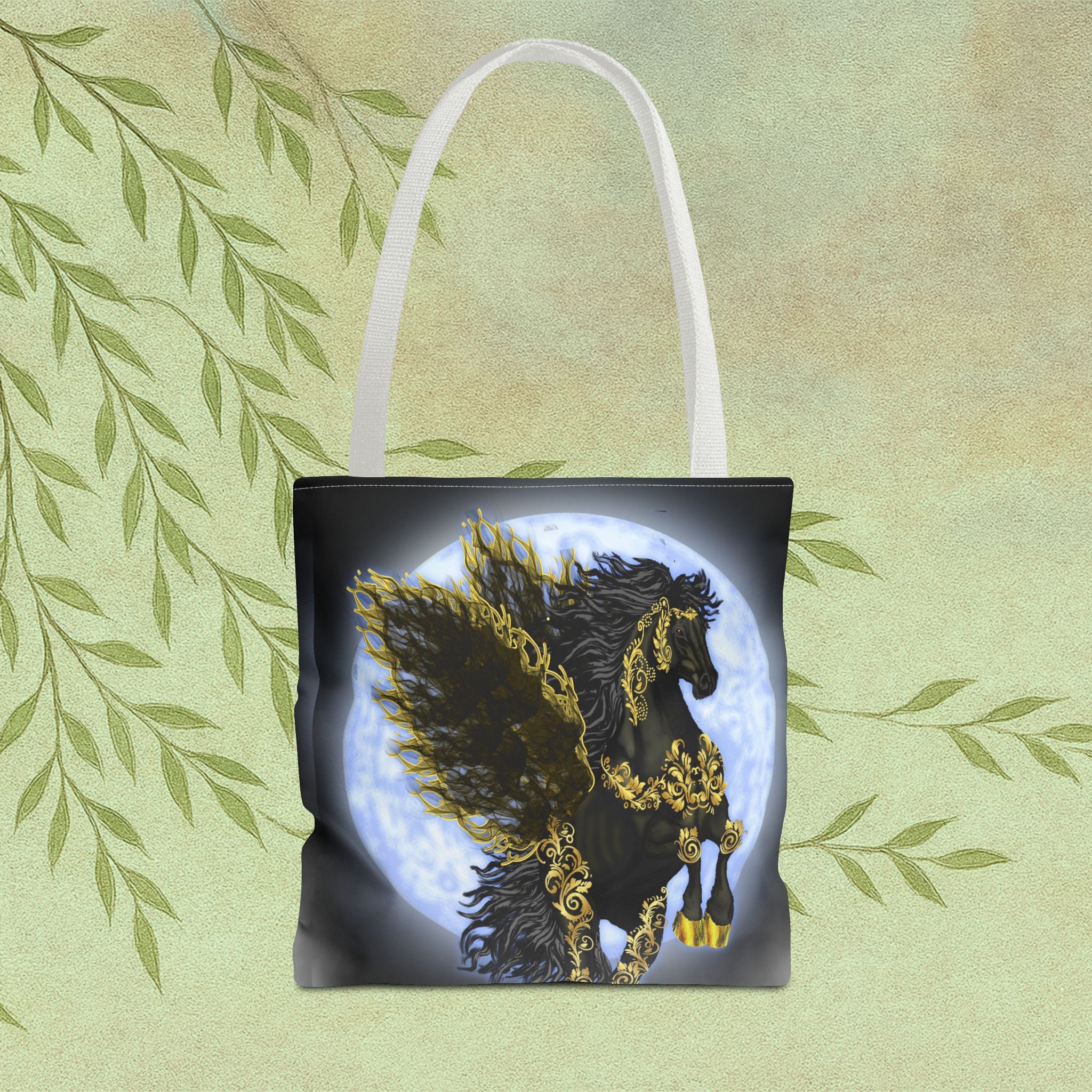 Moonlit Golden Pegasus Tote Bag