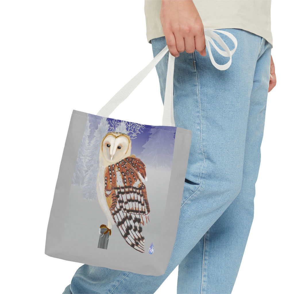 Barn Owl Art Tote Bag — Illustrated Wildlife Shoulder Tote
