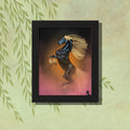 Rearing Black Horse Framed Poster – Vibrant Equestrian Wall Art