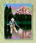 Framed Poster — Fly Fishing Mountain Lake Art Print