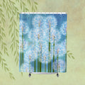 Dandelion Dream Shower Curtain — Soft Blue Floral Botanical Bath Curtain