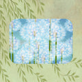 Dandelion Dream Bath Mat — Soft Blue Floral Bathroom Rug