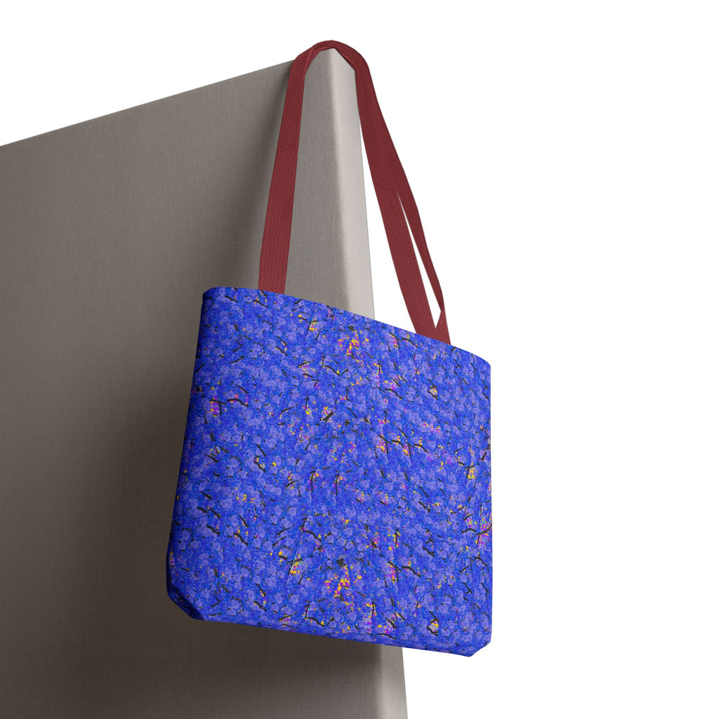 Blue Abstract Tote Bag - Artistic All-Over Print Beach & Market Tote