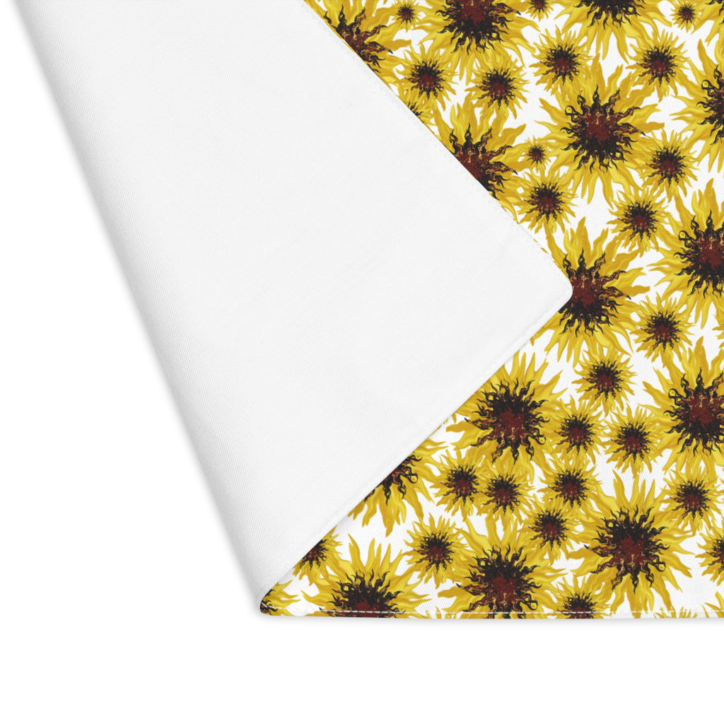 Sunflower Pattern Placemat — Bright Yellow Floral Table Mat