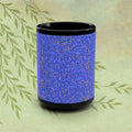 15oz Black Mug — Blue Confetti Abstract Ceramic Coffee Cup