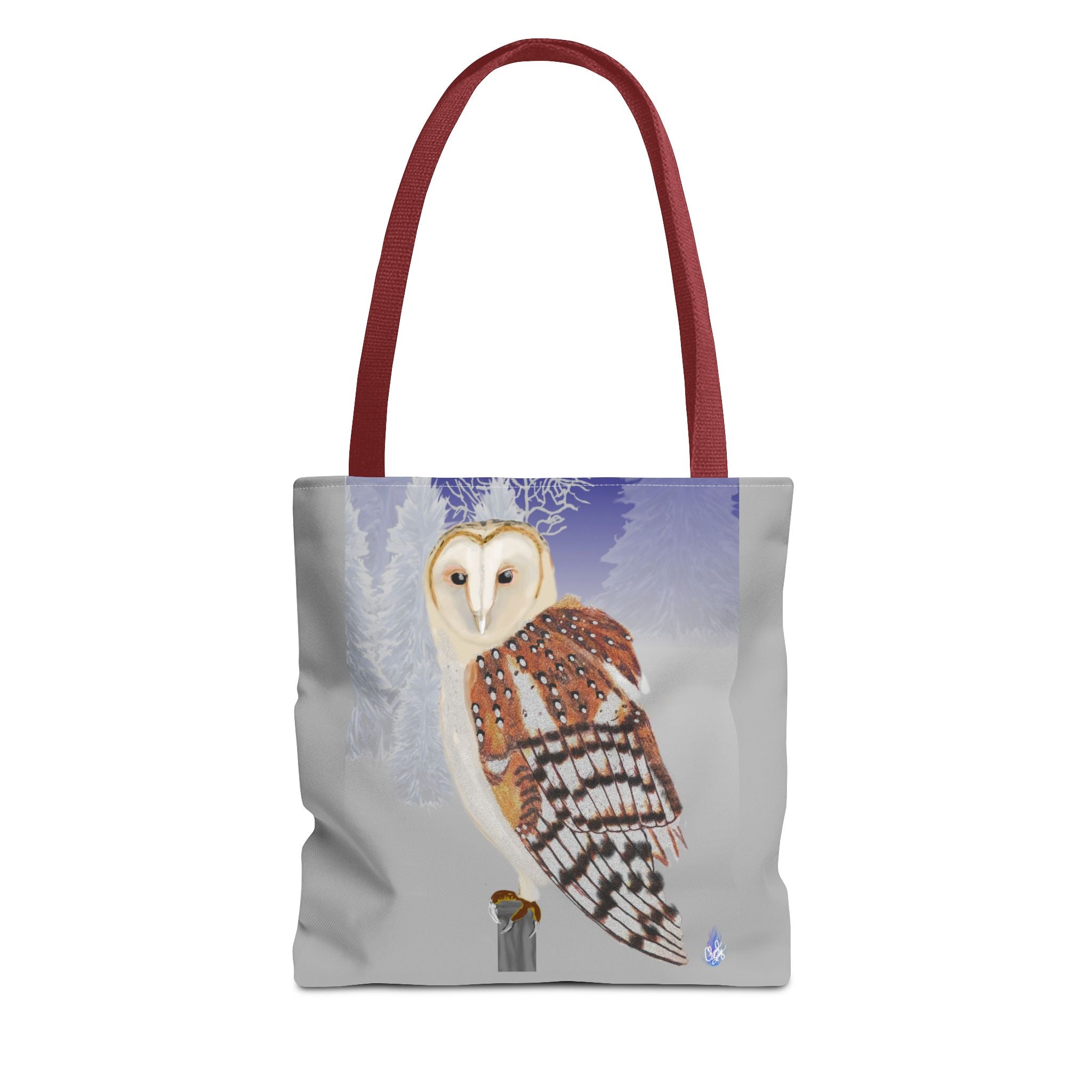 Barn Owl Art Tote Bag — Illustrated Wildlife Shoulder Tote