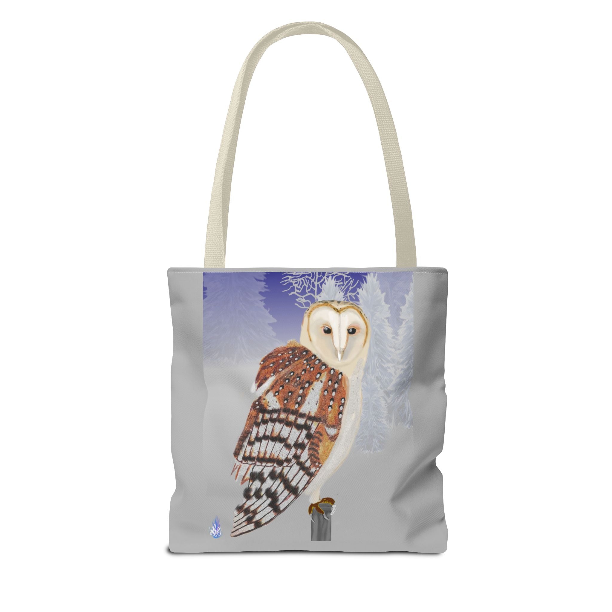 Barn Owl Art Tote Bag — Illustrated Wildlife Shoulder Tote