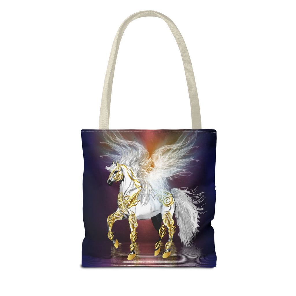 Pegasus Fantasy Tote Bag — Winged Gold-Accented Unicorn Tote