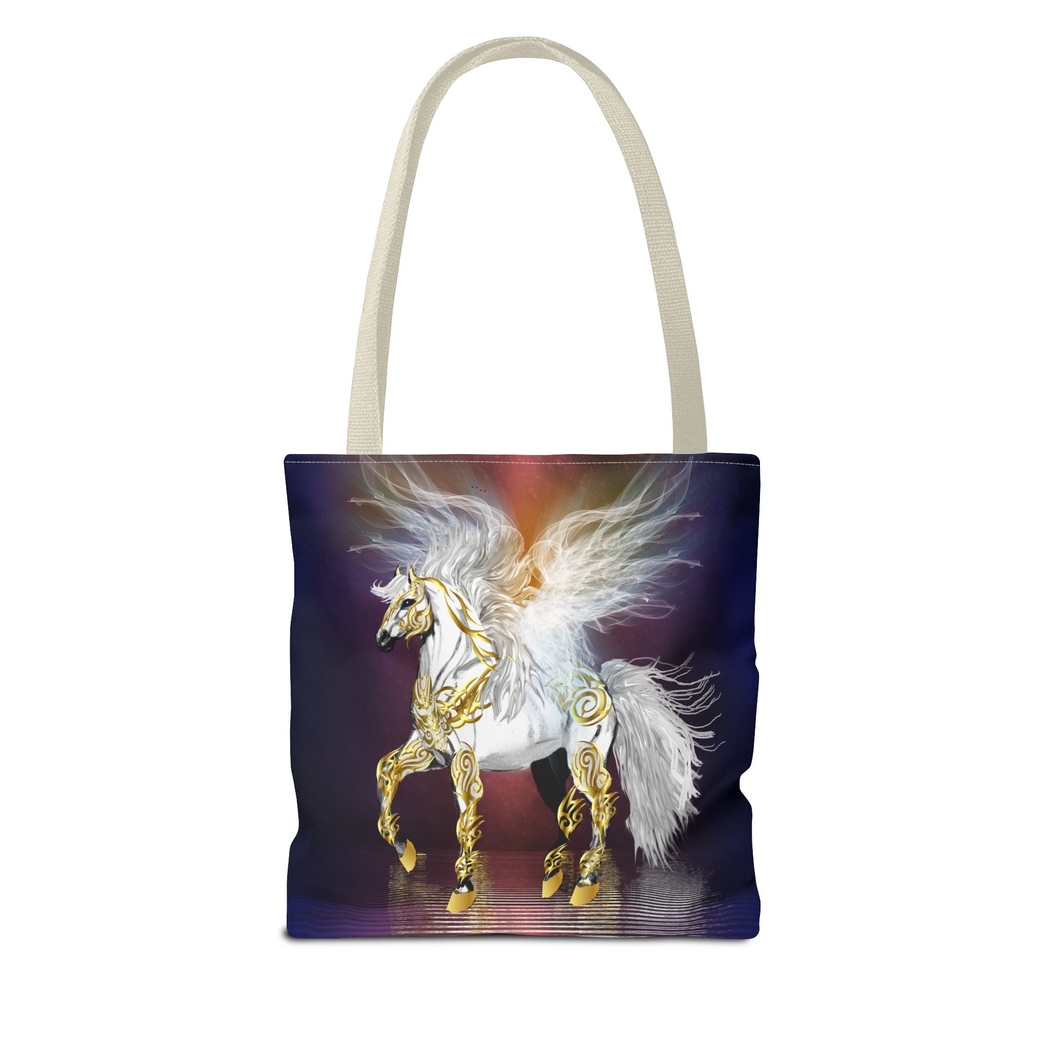 Pegasus Fantasy Tote Bag — Winged Gold-Accented Unicorn Tote