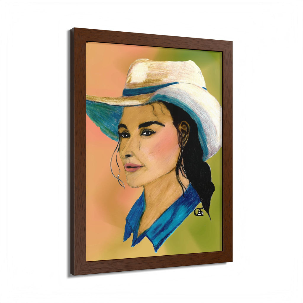 "Hazel' -- Cowgirl Portrait Framed Poster — Colorful Western Wall Art
