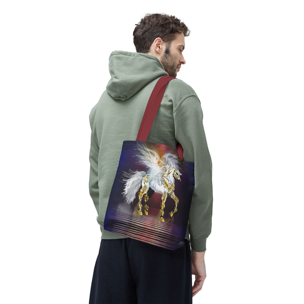 Pegasus Fantasy Tote Bag — Gold-Accented Pegasus Tote