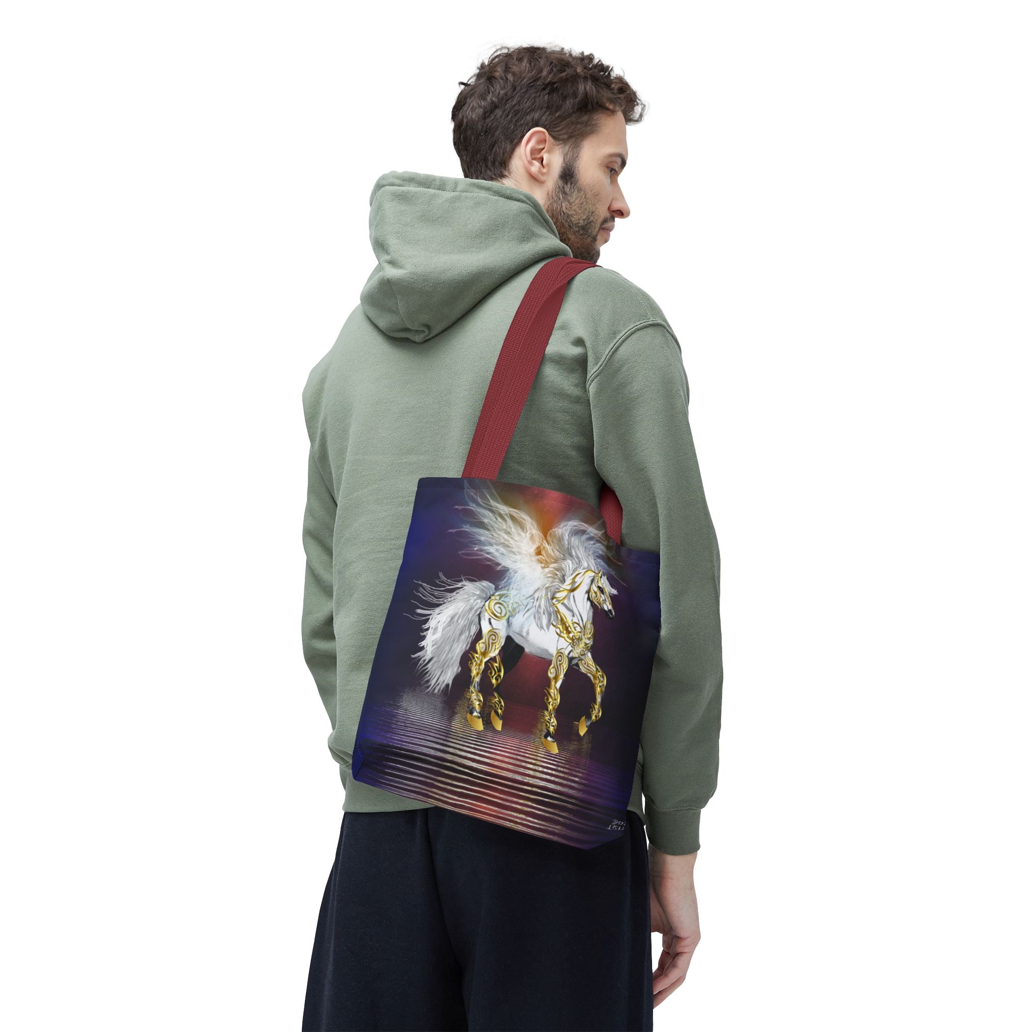 Pegasus Fantasy Tote Bag — Gold-Accented Pegasus Tote