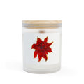 Poinsettia Frosted Glass Candle — 11oz Holiday Soy Candle