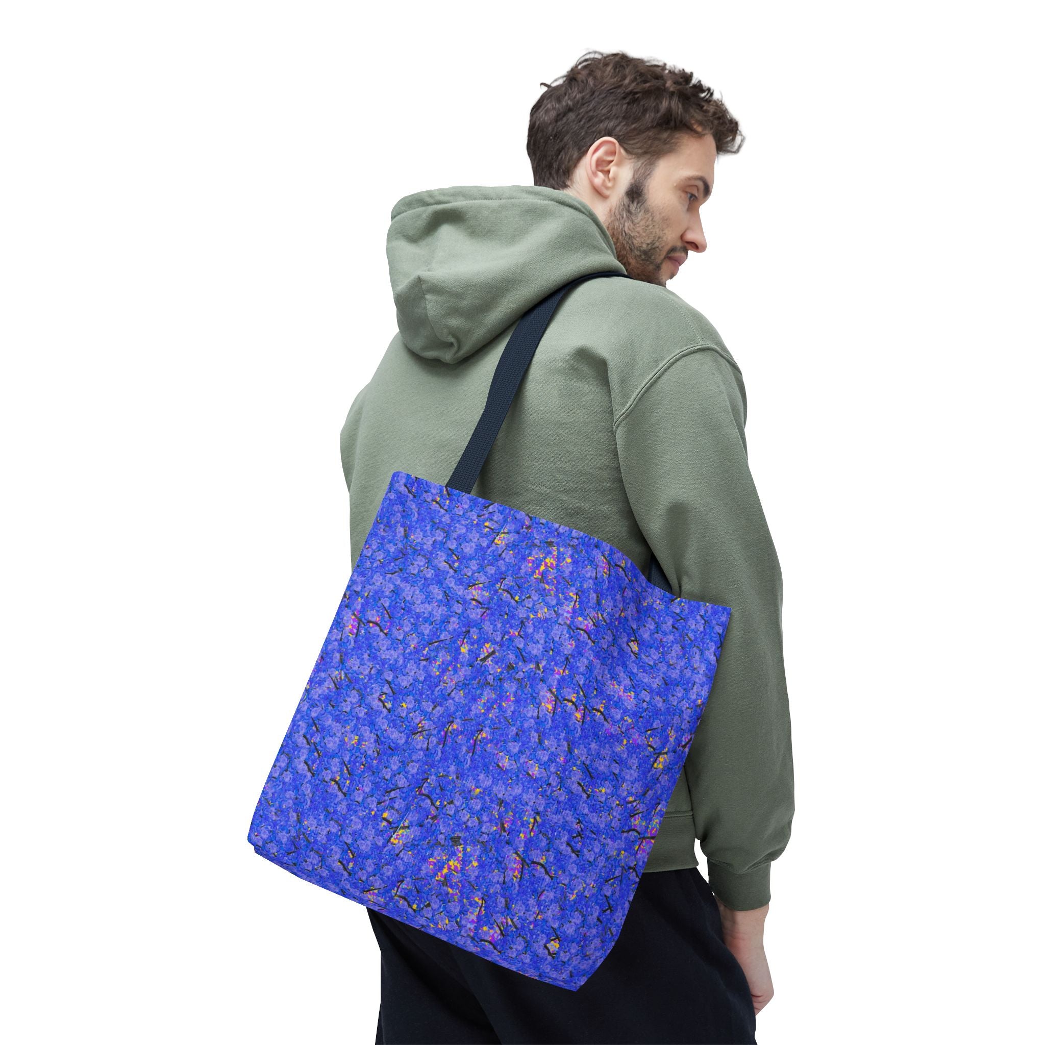 Blue Abstract Tote Bag - Artistic All-Over Print Beach & Market Tote