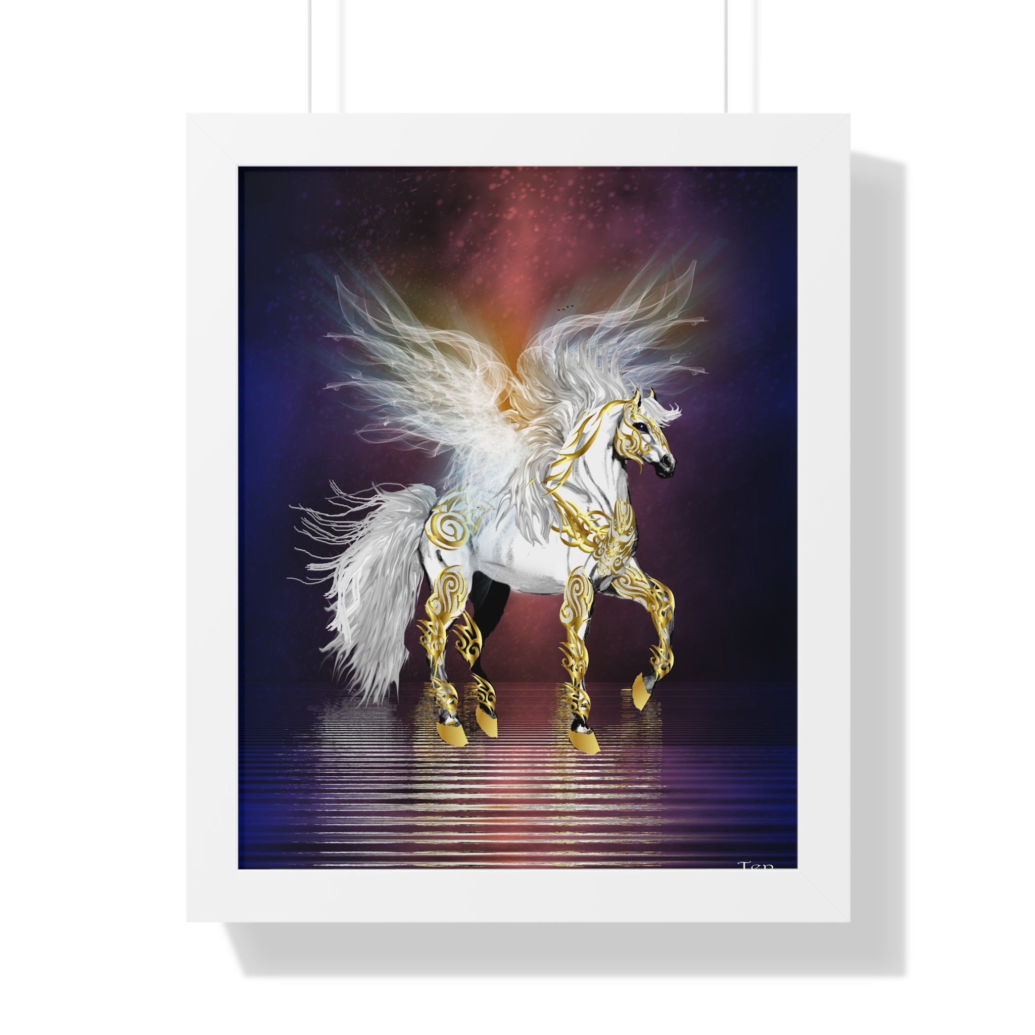 Pegasus Art Print — Framed Vertical Fantasy Poster