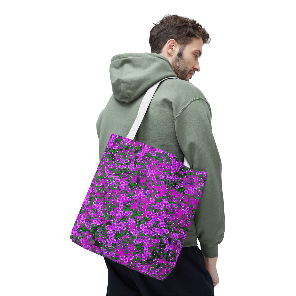 Pink Floral Pattern Tote Bag — All-Over-Print Reusable Shopper
