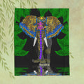 Velveteen Plush Blanket — Ornate Elephant Decorative Throw for Living Room & Gift