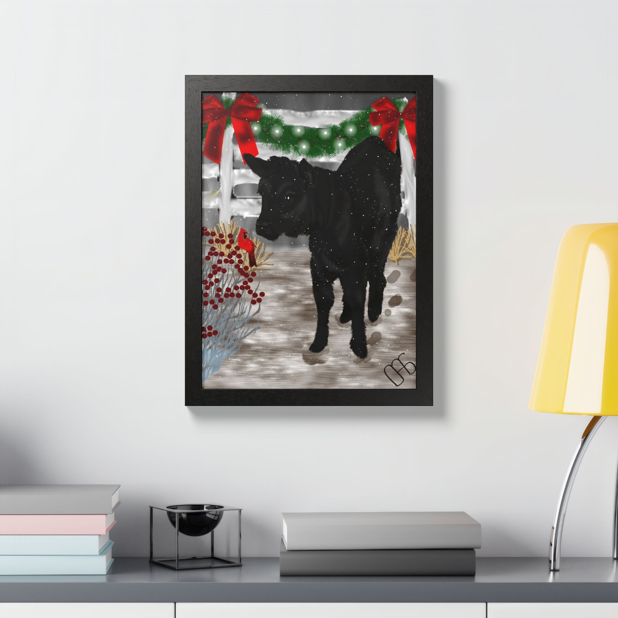 "Miracle's First Christmas' Framed Poster — Festive Farmhouse Holiday Wall Art