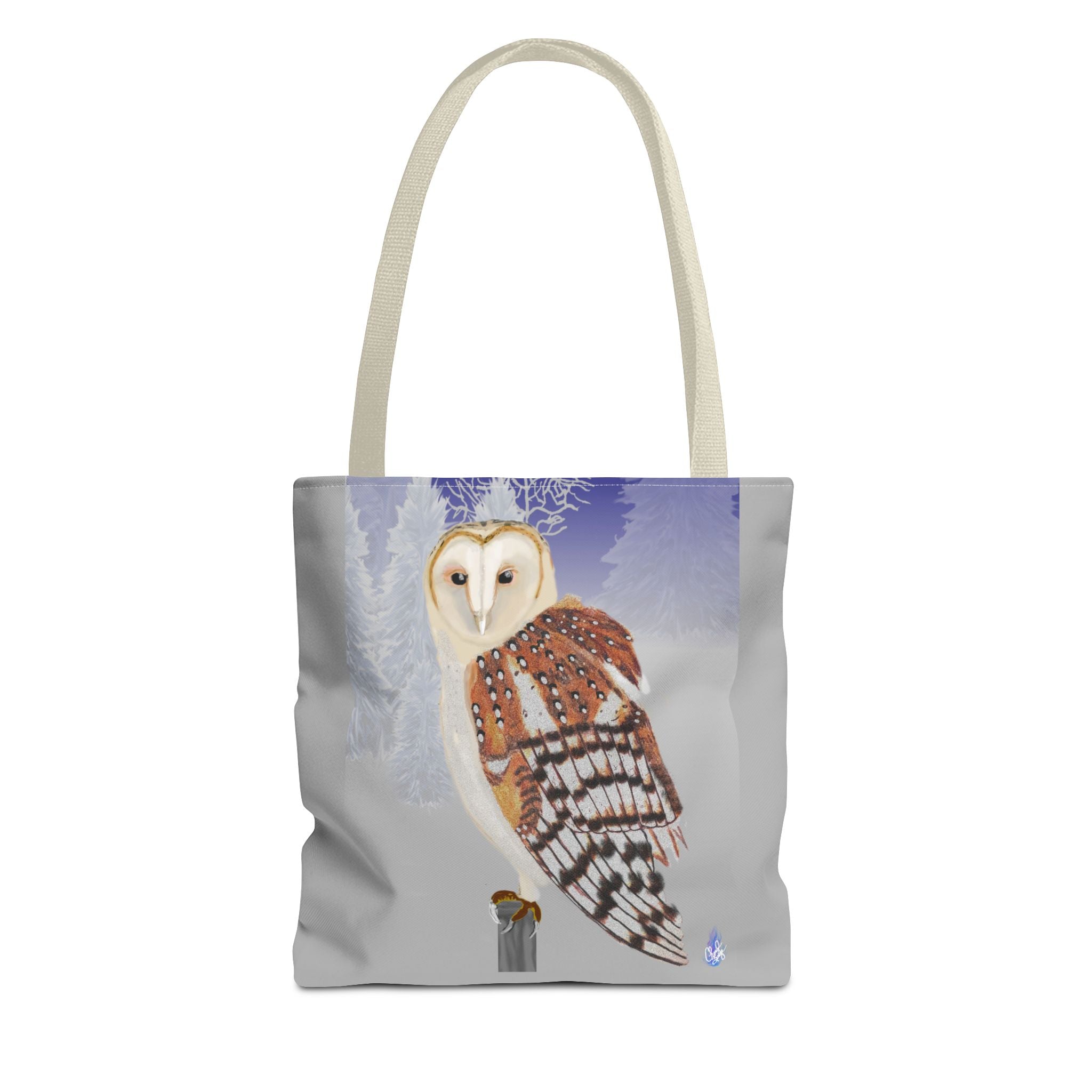 Barn Owl Art Tote Bag — Illustrated Wildlife Shoulder Tote