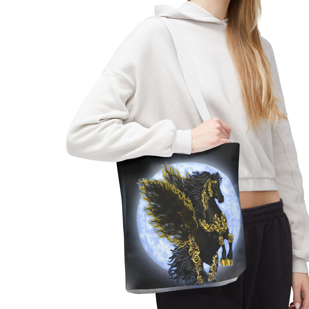 Moonlit Golden Pegasus Tote Bag