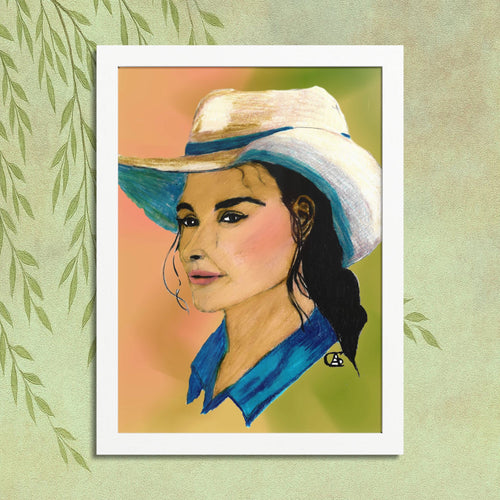 "Hazel' -- Cowgirl Portrait Framed Poster — Colorful Western Wall Art