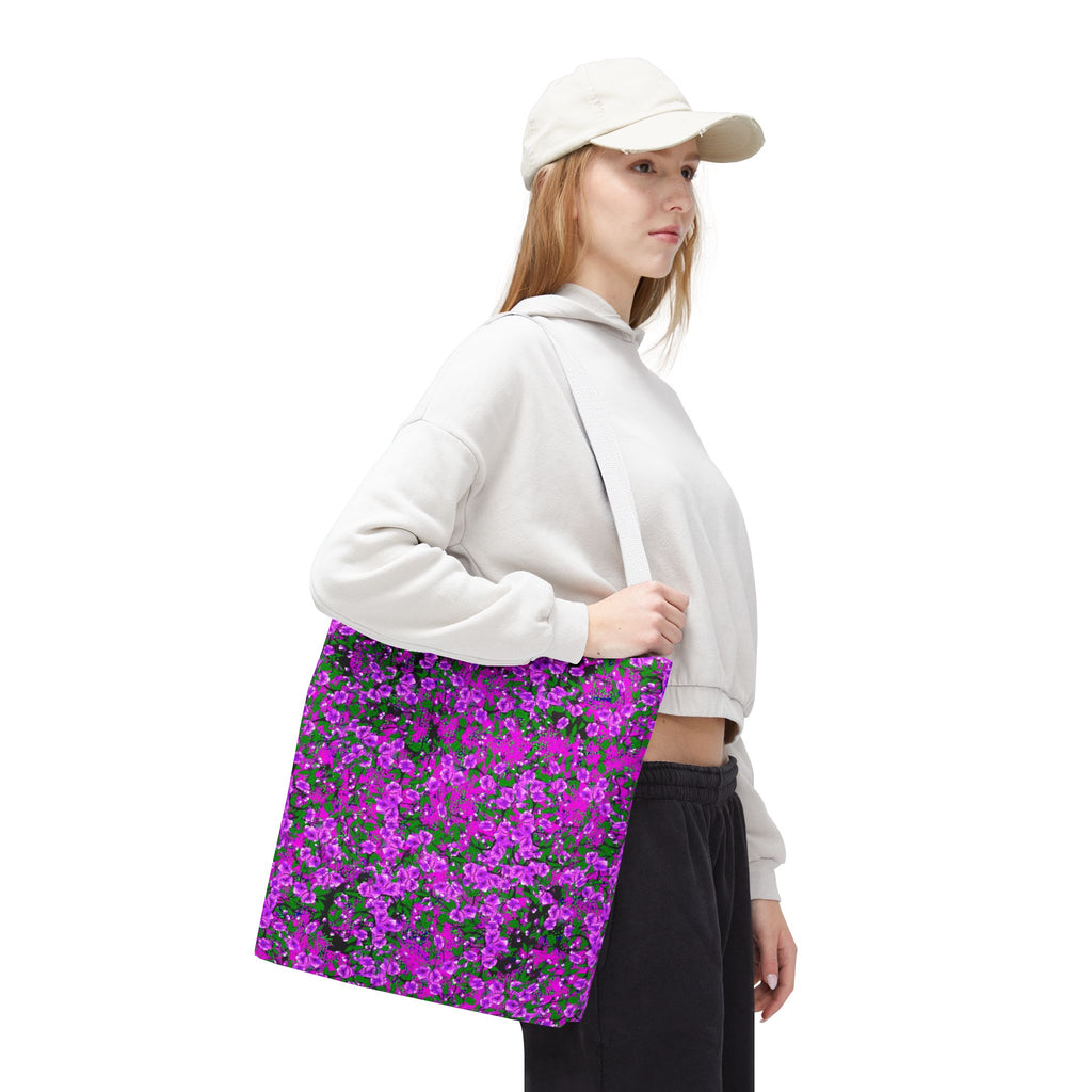 Pink Floral Pattern Tote Bag — All-Over-Print Reusable Shopper
