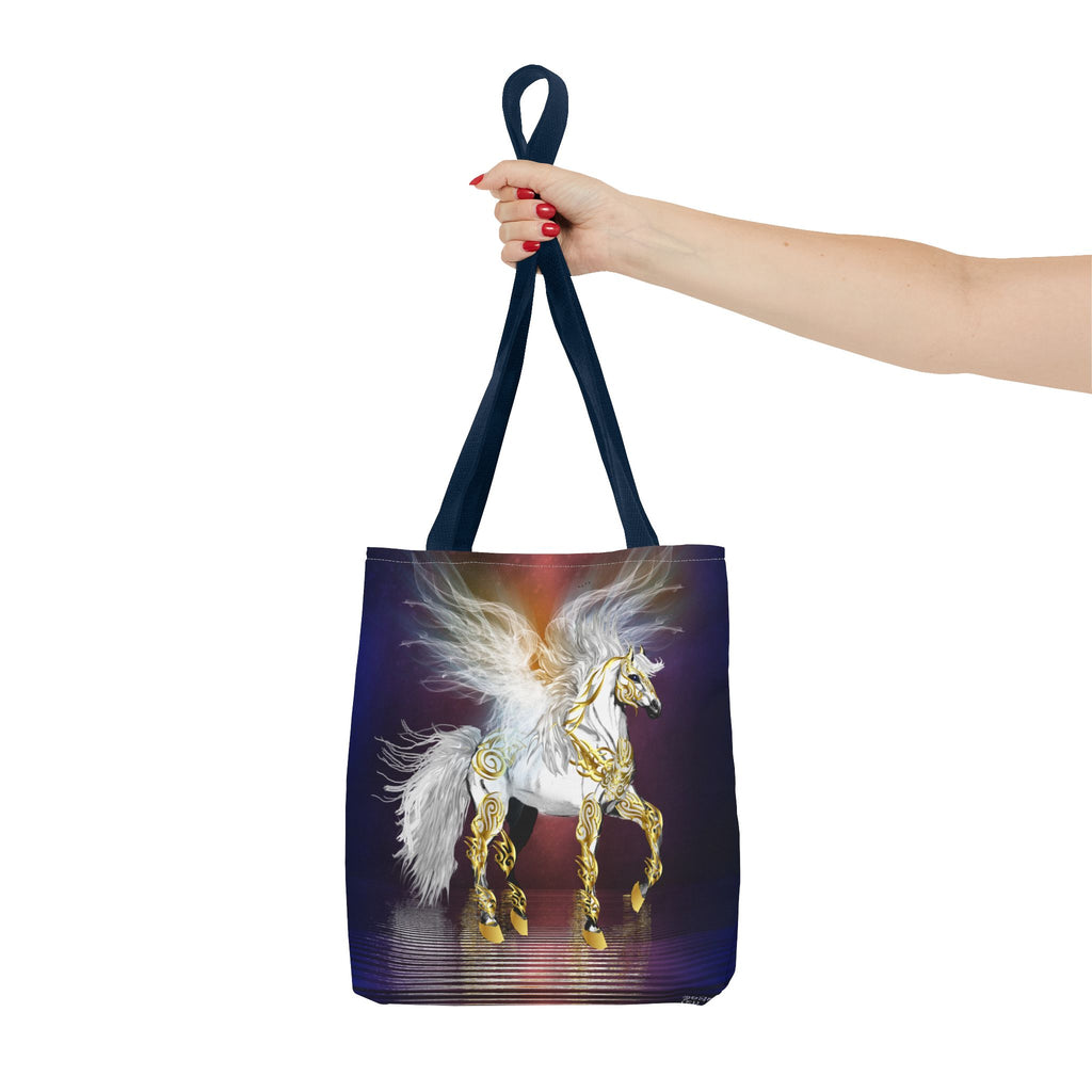 Pegasus Fantasy Tote Bag — Winged Gold-Accented Unicorn Tote