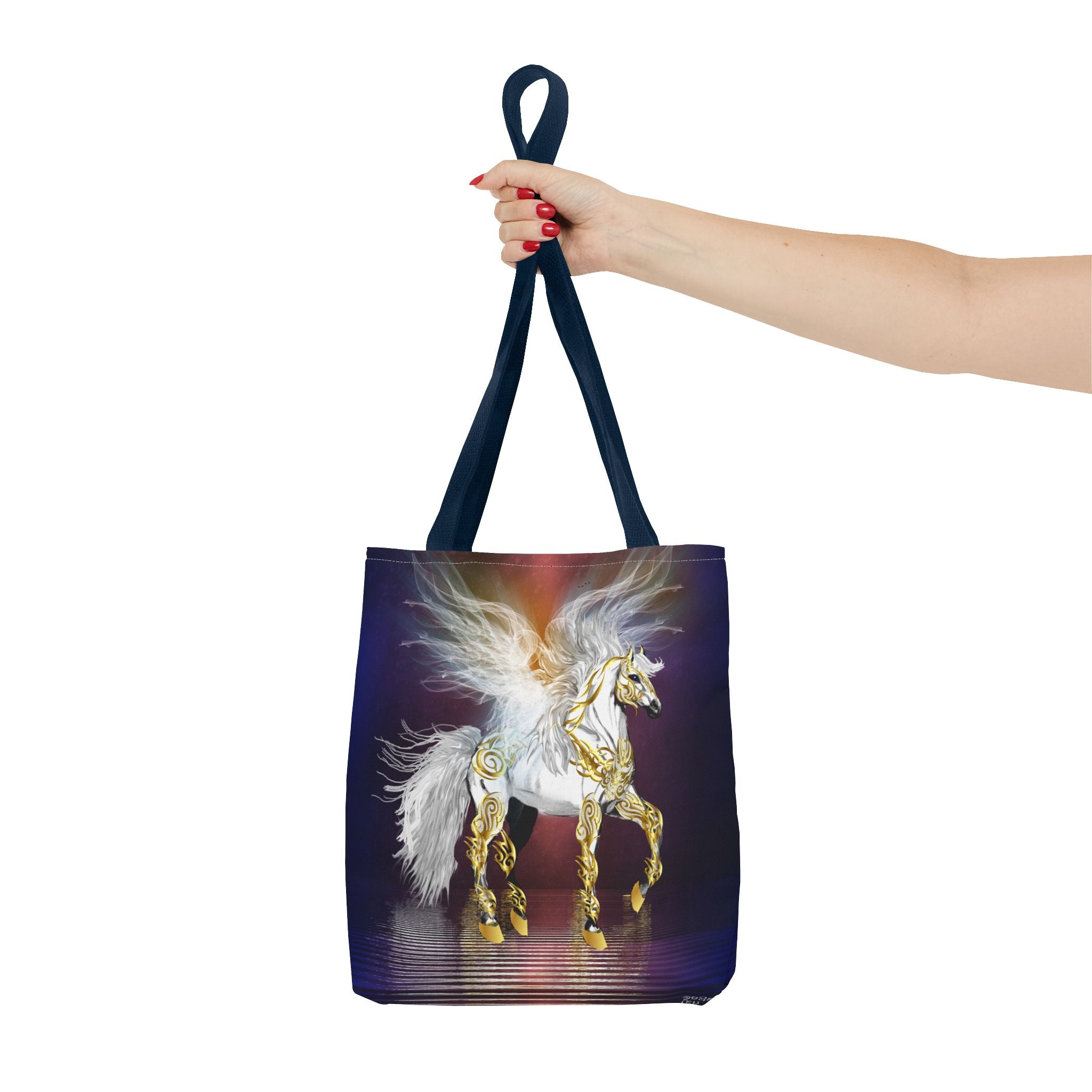 Pegasus Fantasy Tote Bag — Winged Gold-Accented Unicorn Tote