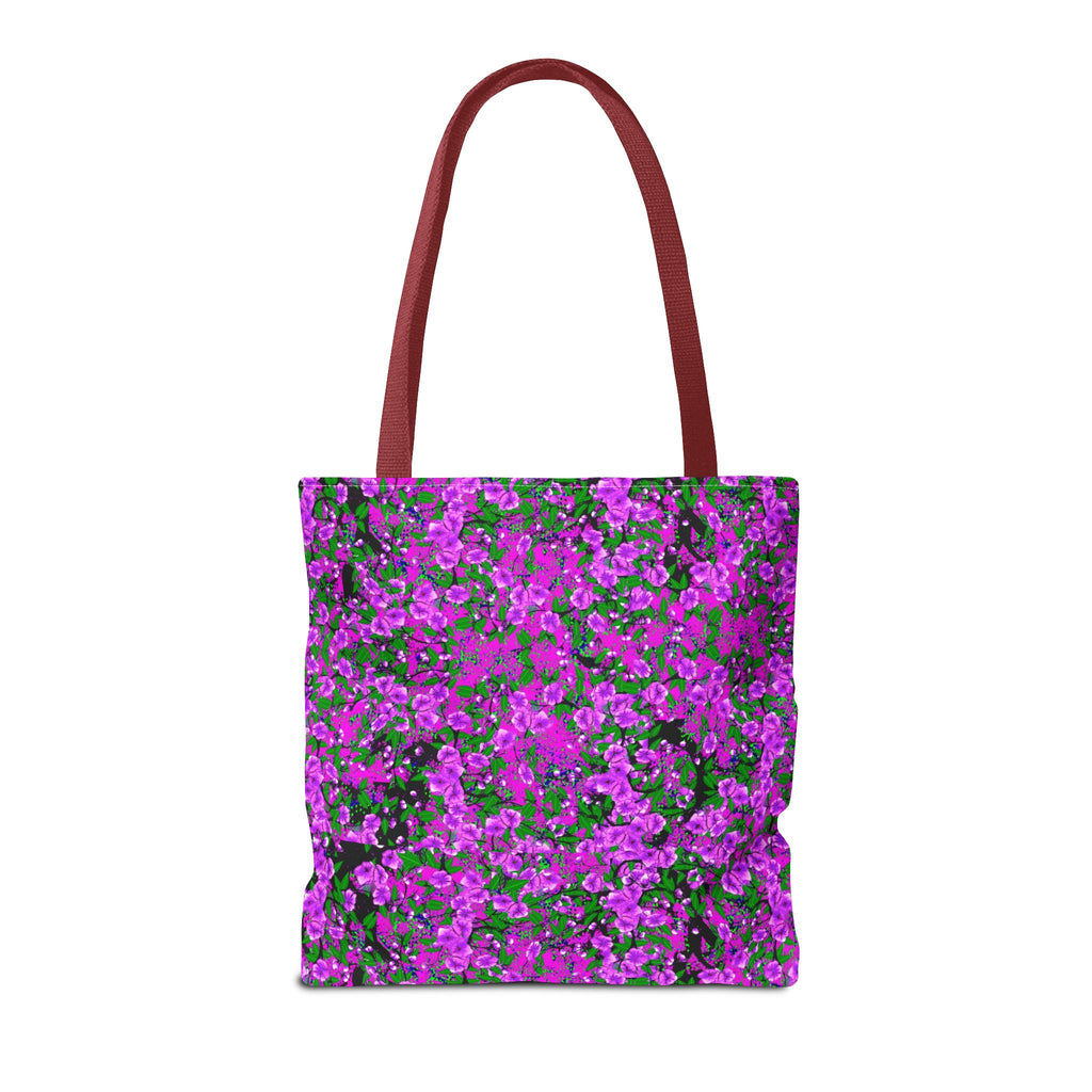 Pink Floral Pattern Tote Bag — All-Over-Print Reusable Shopper