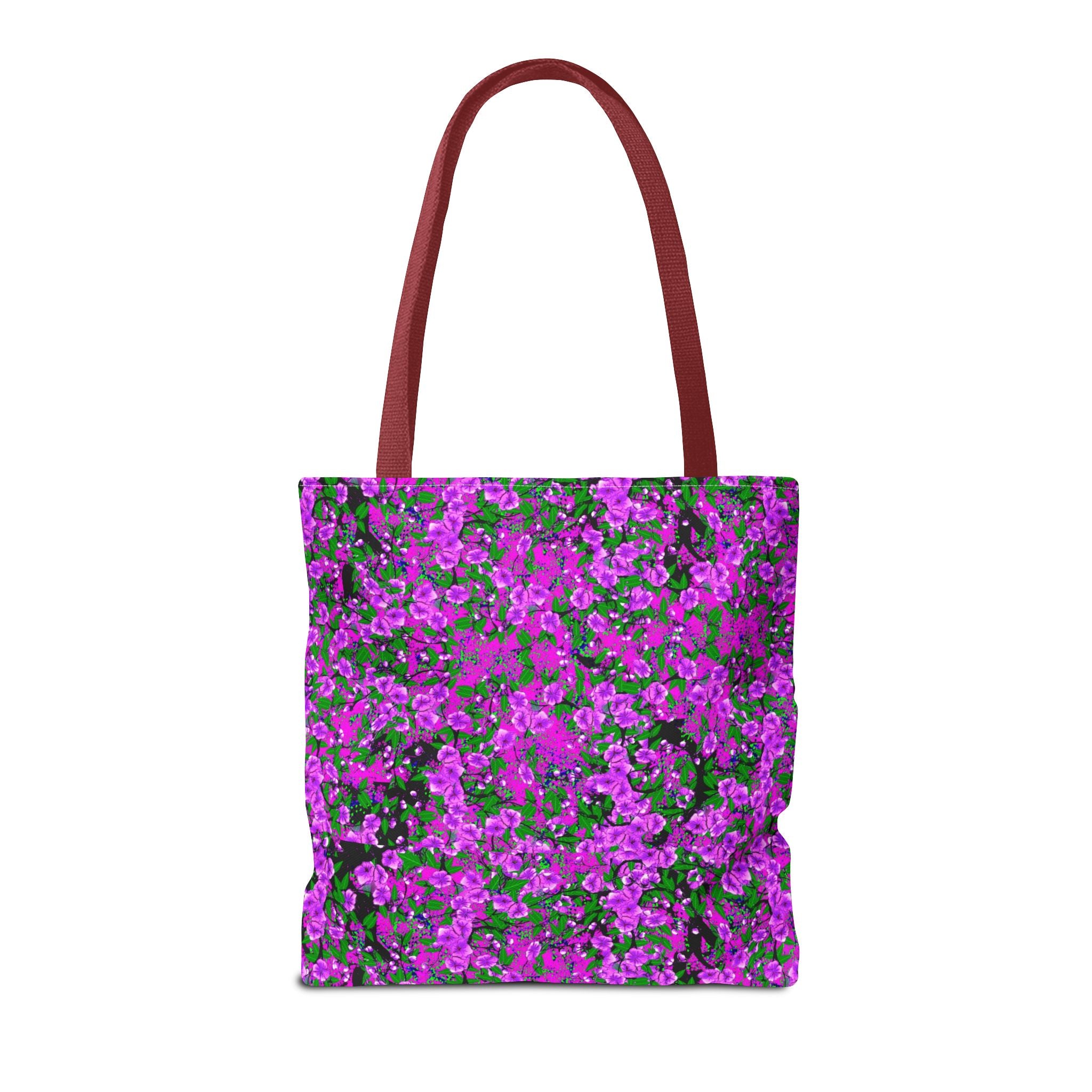 Pink Floral Pattern Tote Bag — All-Over-Print Reusable Shopper