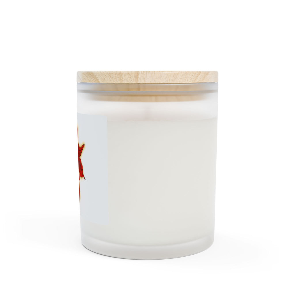 Poinsettia Frosted Glass Candle — 11oz Holiday Soy Candle