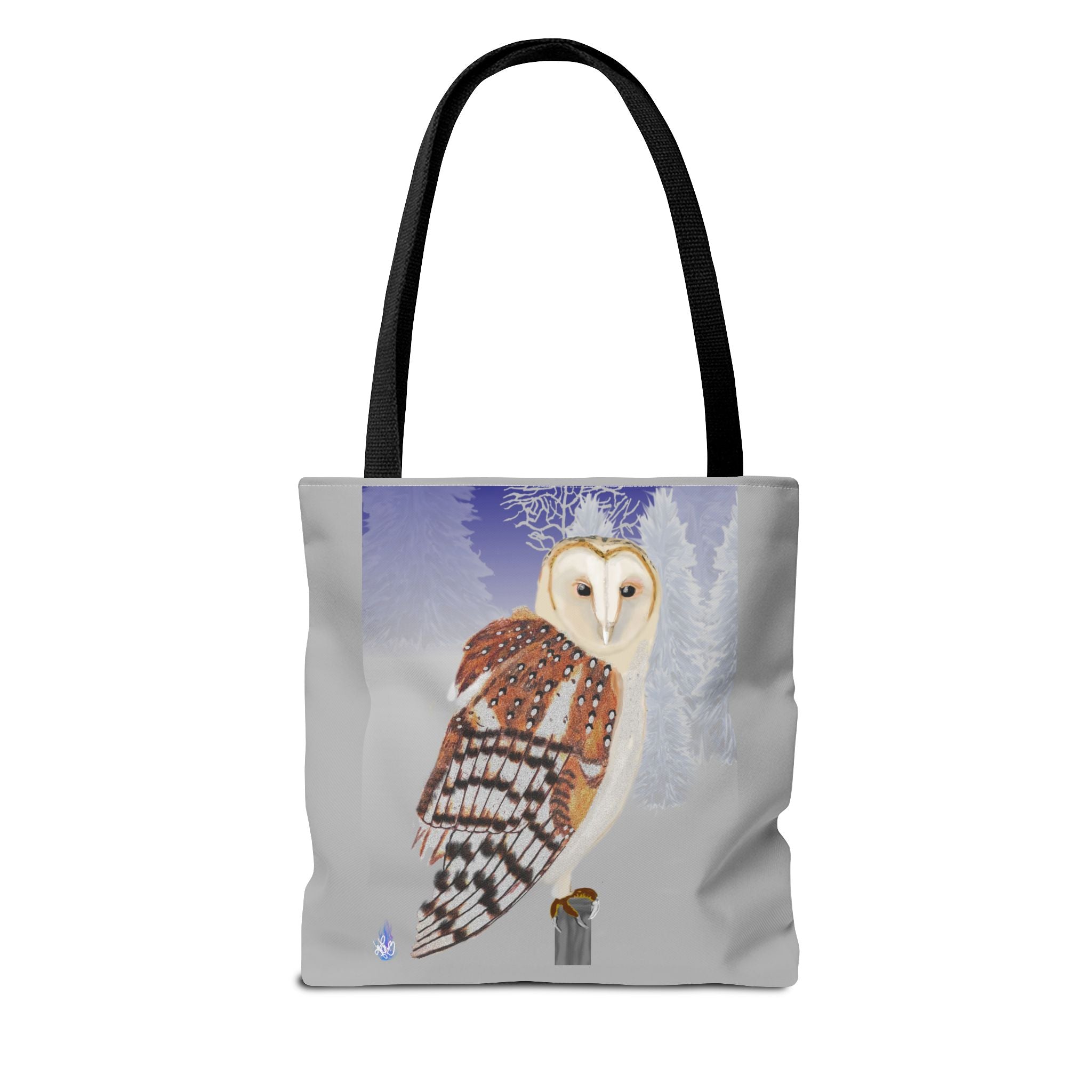 Barn Owl Art Tote Bag — Illustrated Wildlife Shoulder Tote