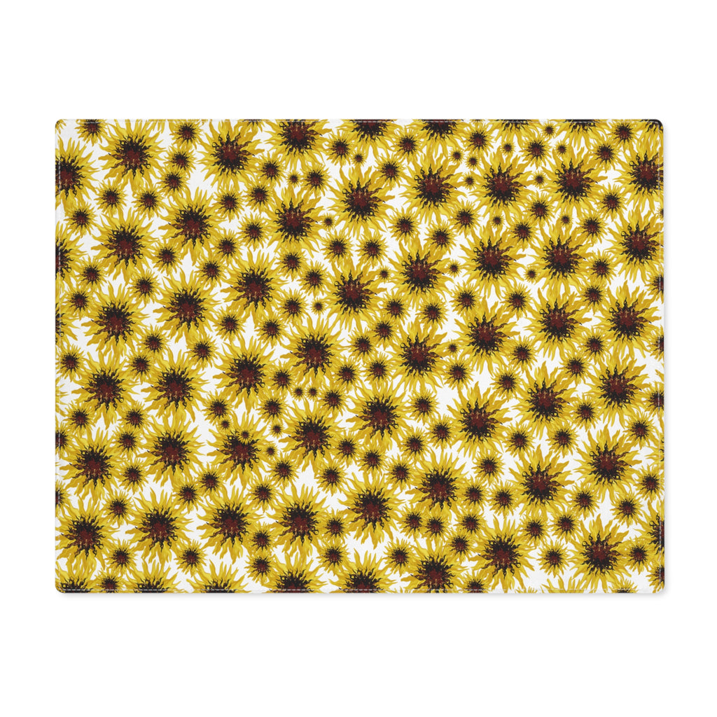 Sunflower Pattern Placemat — Bright Yellow Floral Table Mat