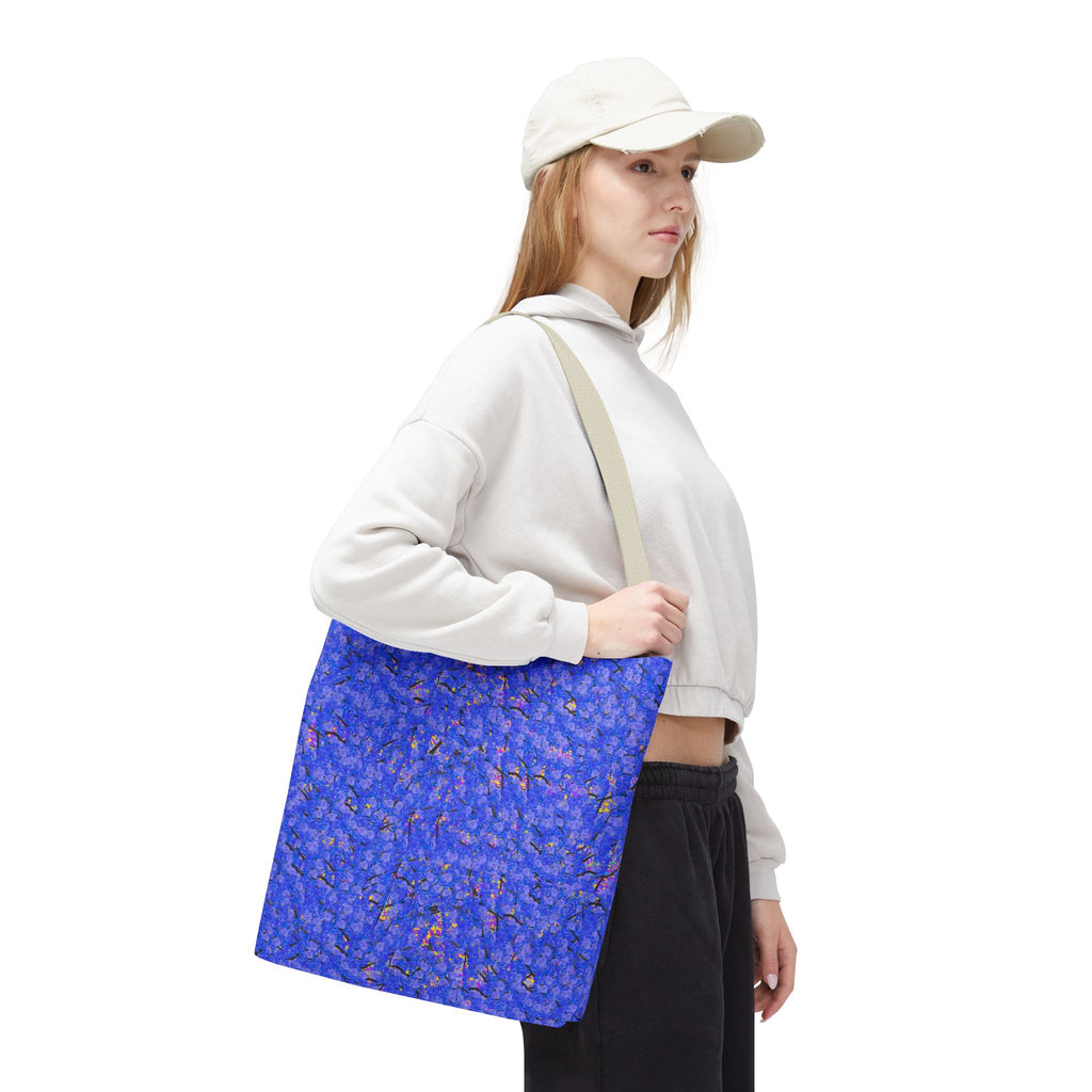 Blue Abstract Tote Bag - Artistic All-Over Print Beach & Market Tote
