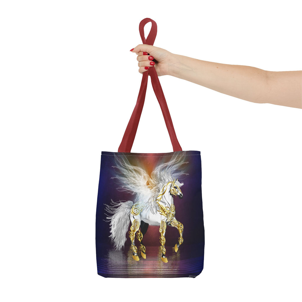 Pegasus Fantasy Tote Bag — Winged Gold-Accented Unicorn Tote