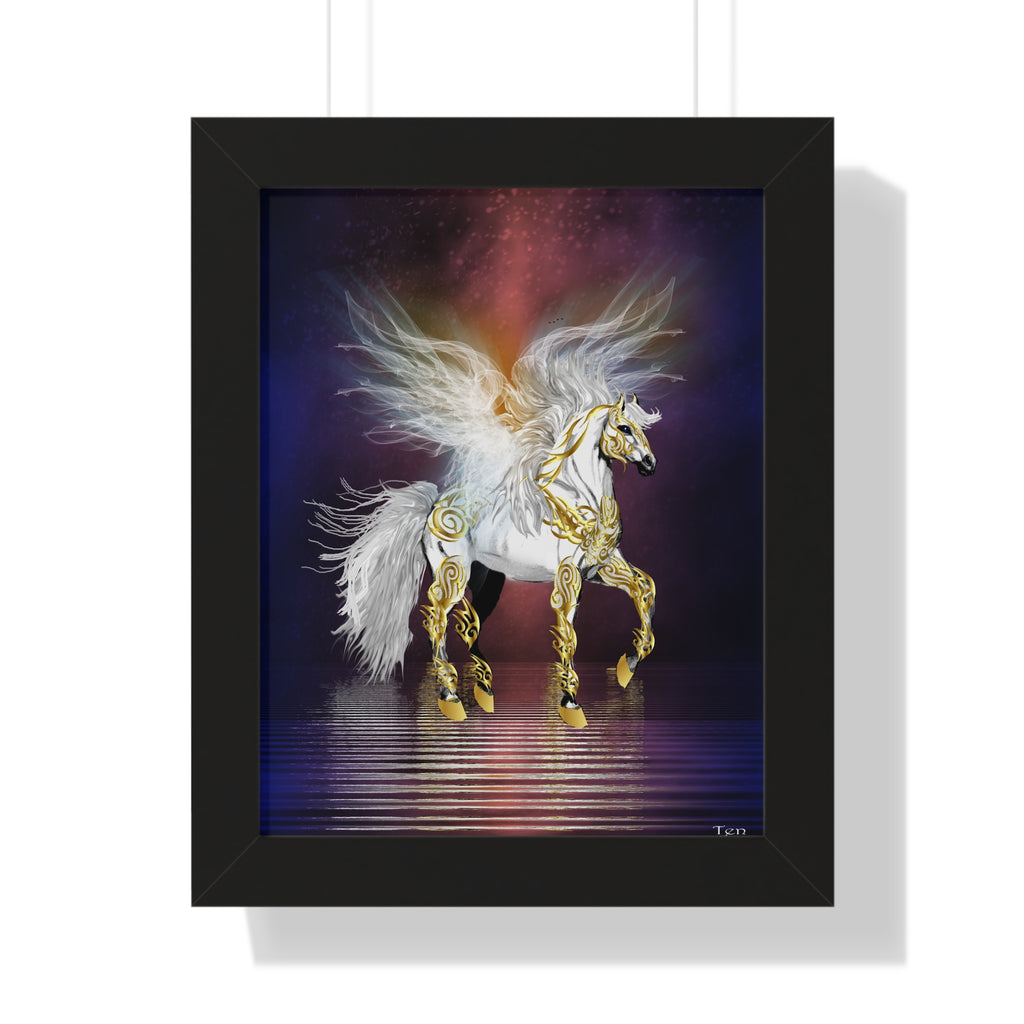 Pegasus Art Print — Framed Vertical Fantasy Poster